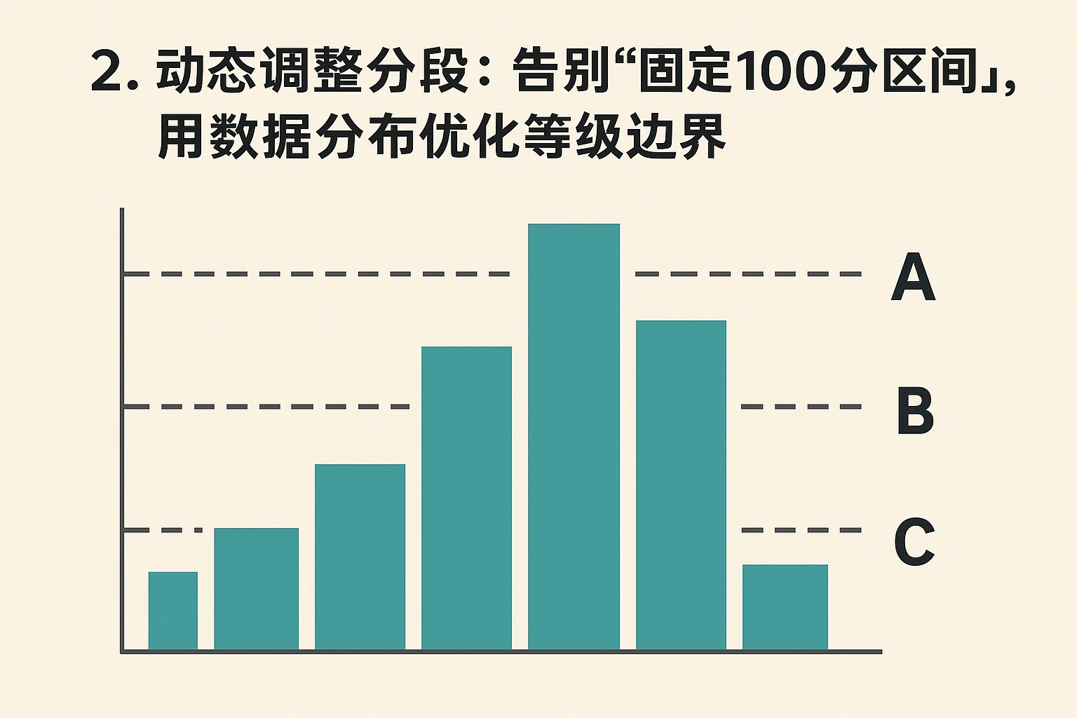 2. 动态调整分段：告别“固定100分区间”，用数据分布优化等级边界