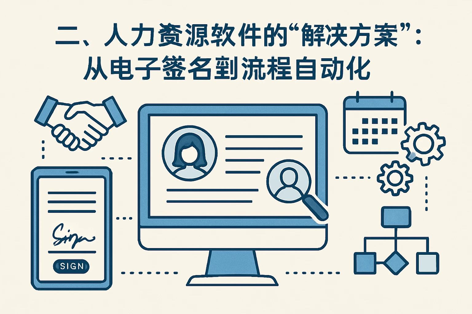 二、人力资源软件的“解决方案”：从电子签名到流程自动化