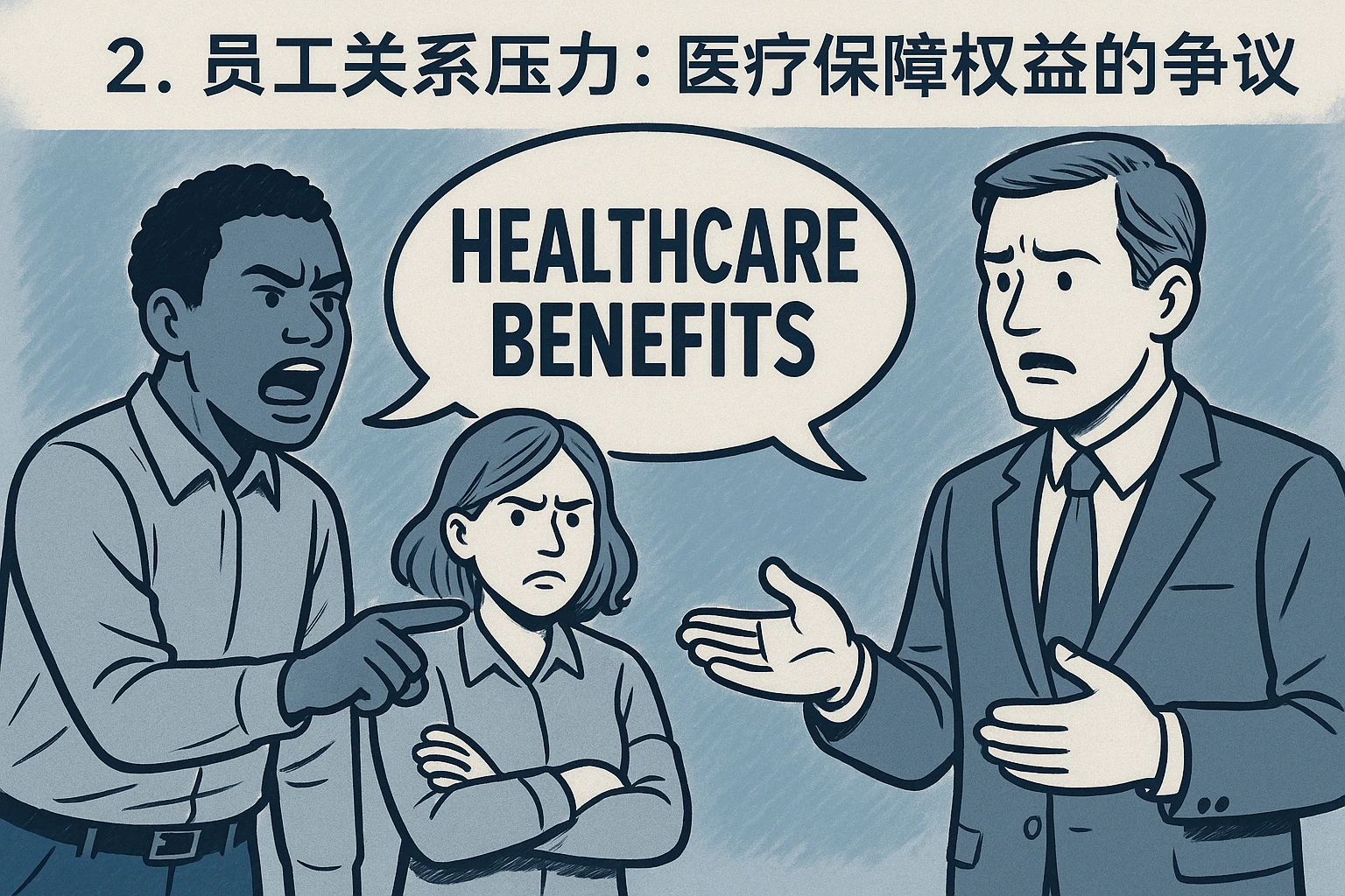 2. 员工关系压力：医疗保障权益的争议