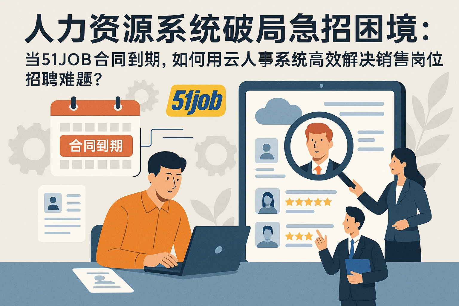 人力资源系统破局急招困境：当51JOB合同到期，如何用云人事系统高效解决销售岗位招聘难题？
