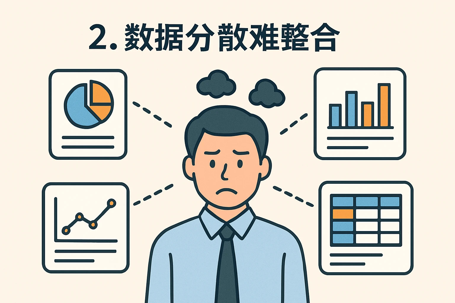 2. 数据分散难整合