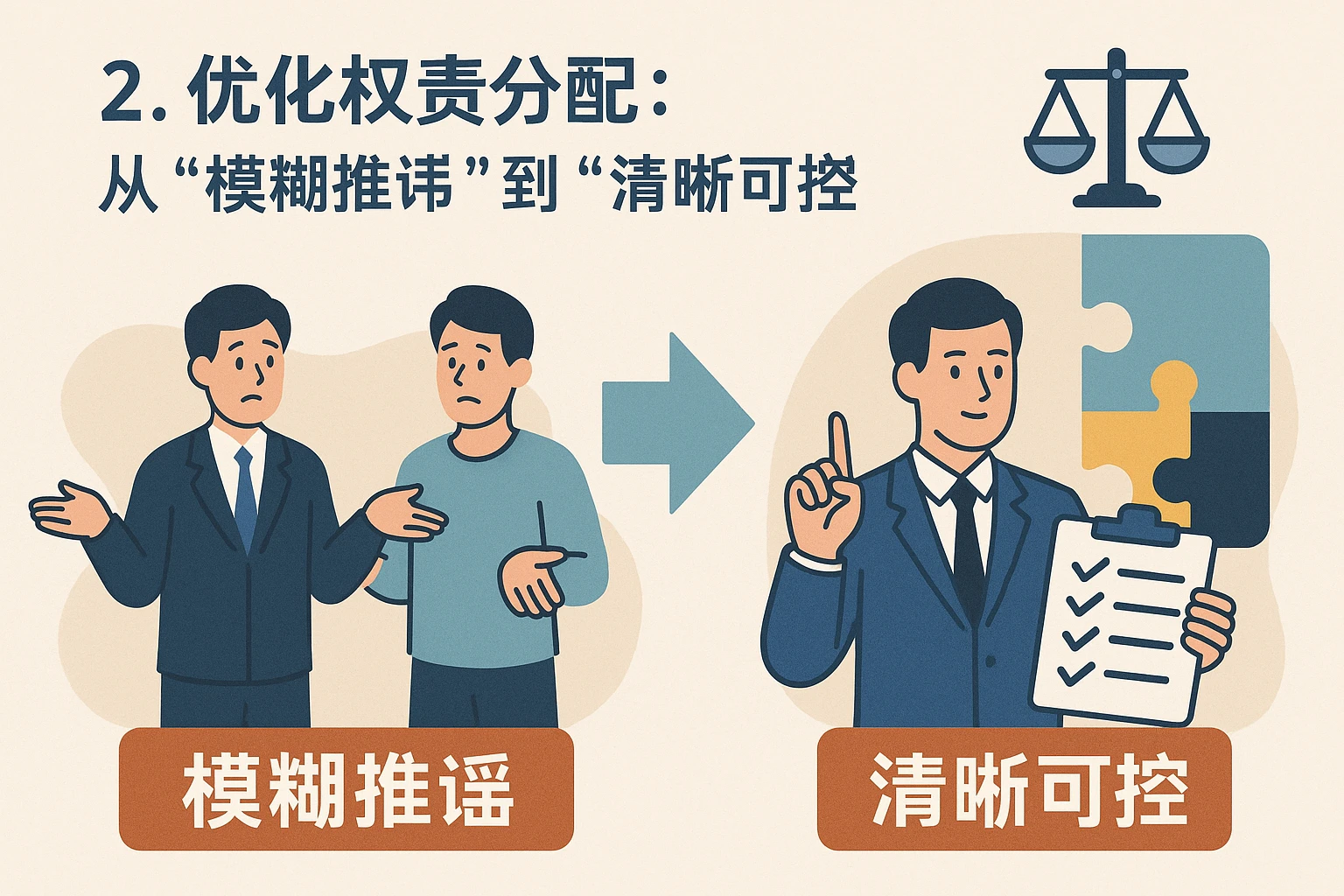 2. 优化权责分配：从“模糊推诿”到“清晰可控”
