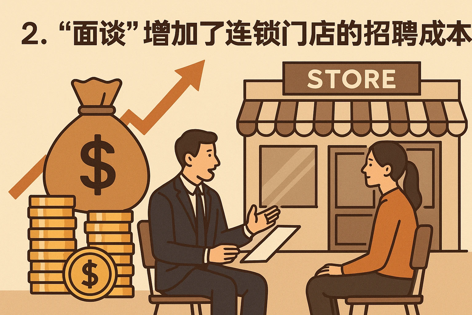 2. “面谈”增加了连锁门店的招聘成本