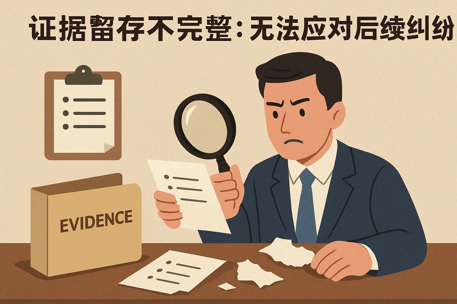 2. 证据留存不完整：无法应对后续纠纷
