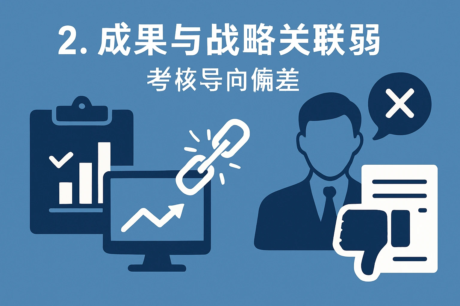 2. 成果与战略关联弱，考核导向偏差