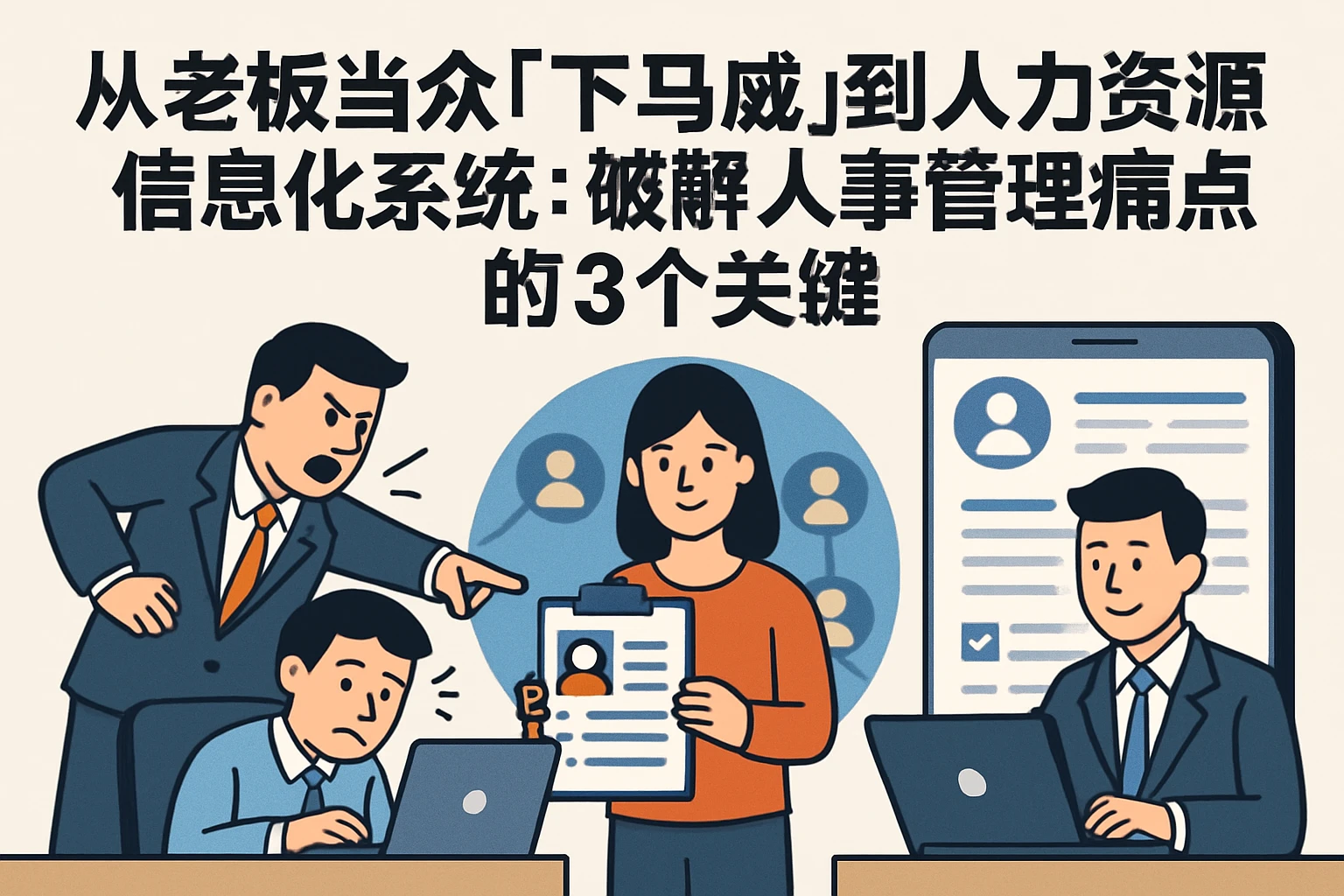 从老板当众“下马威”到人力资源信息化系统：破解人事管理痛点的3个关键