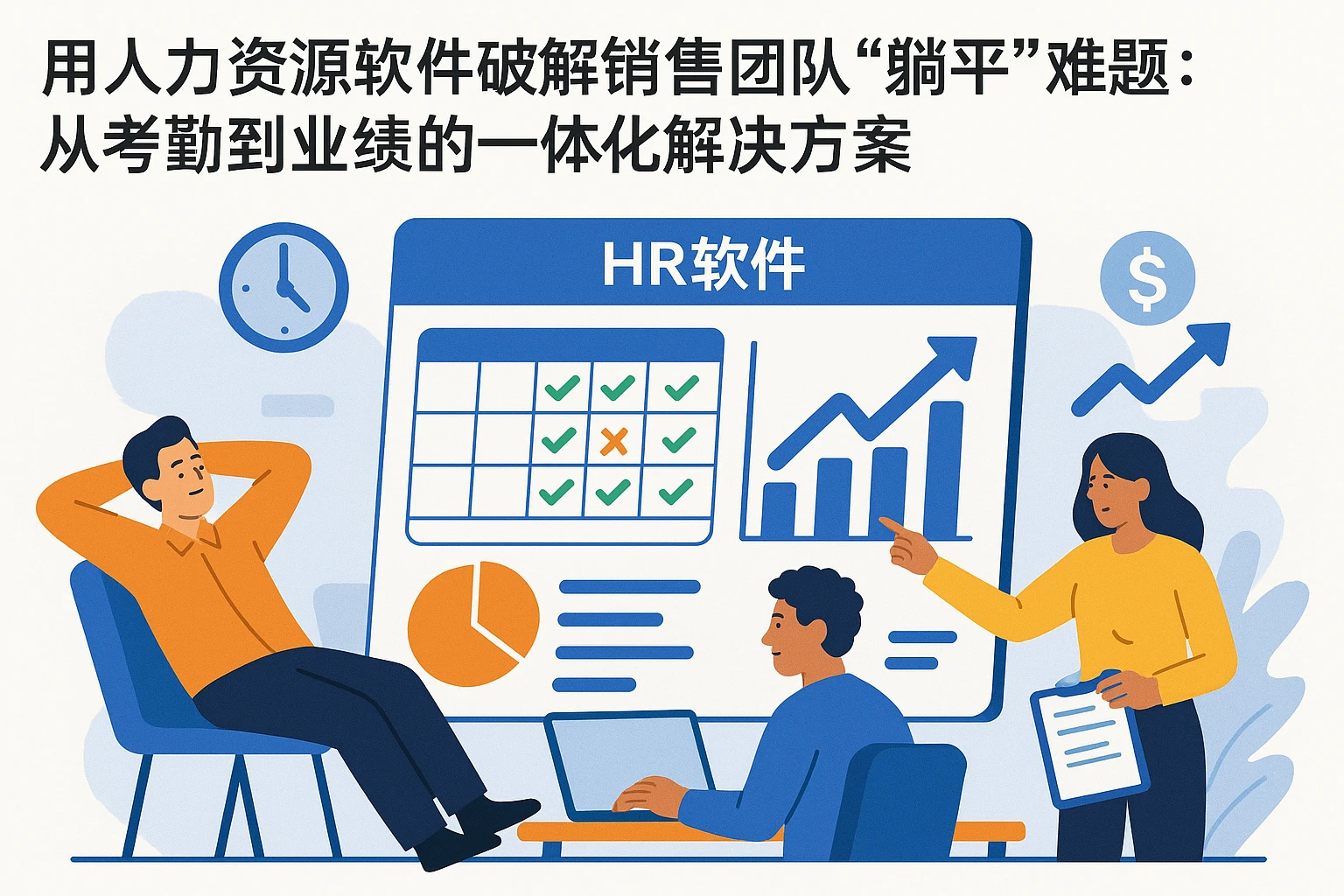 用人力资源软件破解销售团队“躺平”难题：从考勤到业绩的一体化解决方案