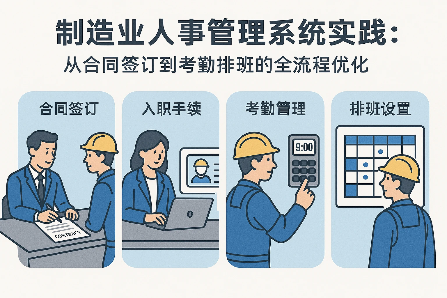 制造业人事管理系统实践：从合同签订到考勤排班的全流程优化