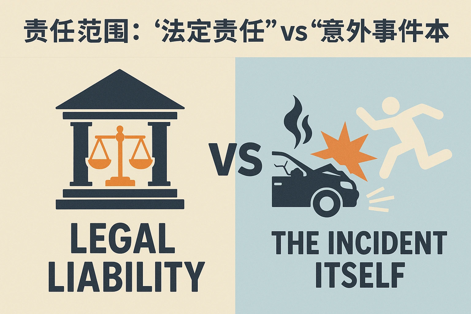 2. 责任范围：“法定责任”vs“意外事件本身”
