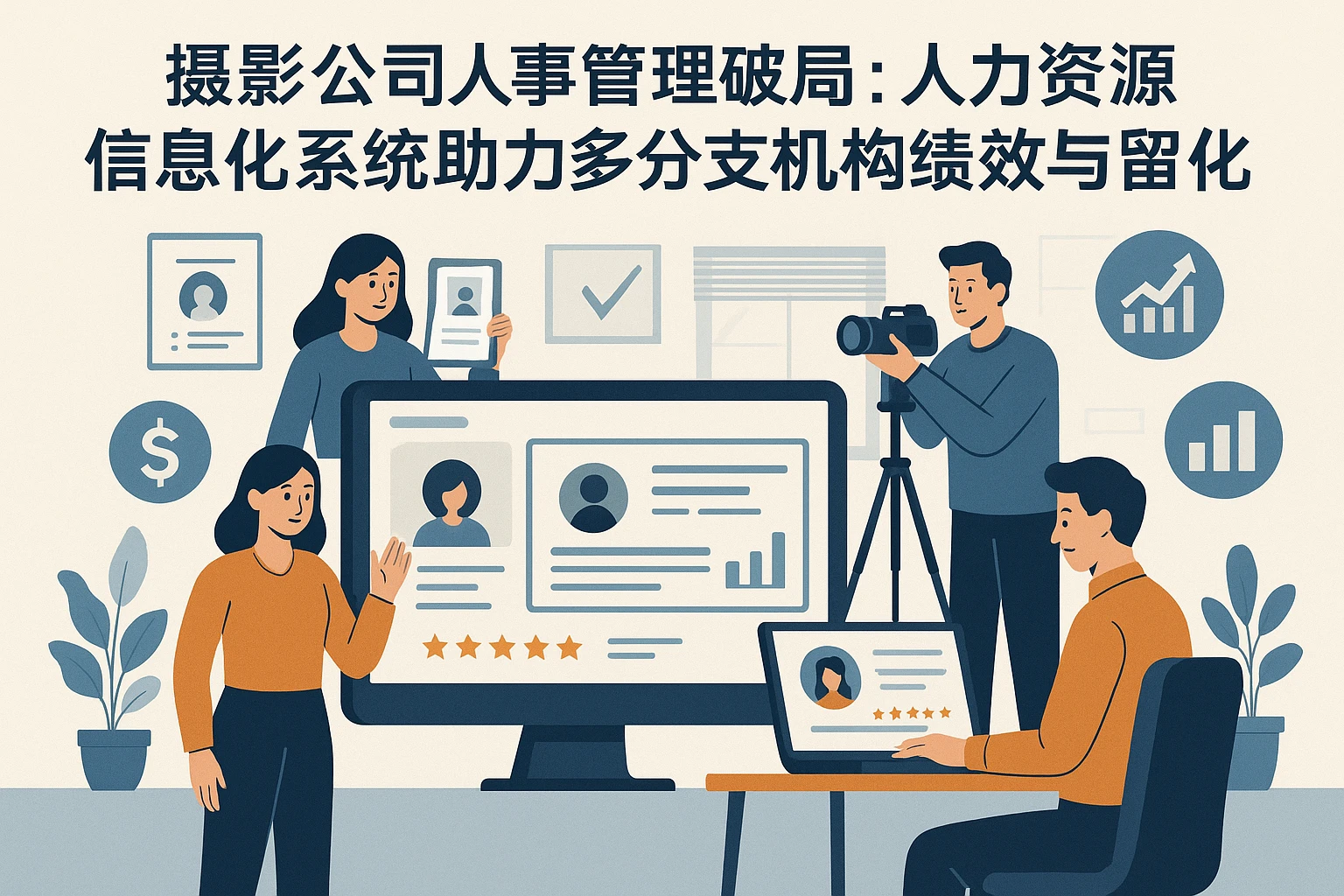 摄影公司人事管理破局：人力资源信息化系统助力多分支机构绩效与留人优化