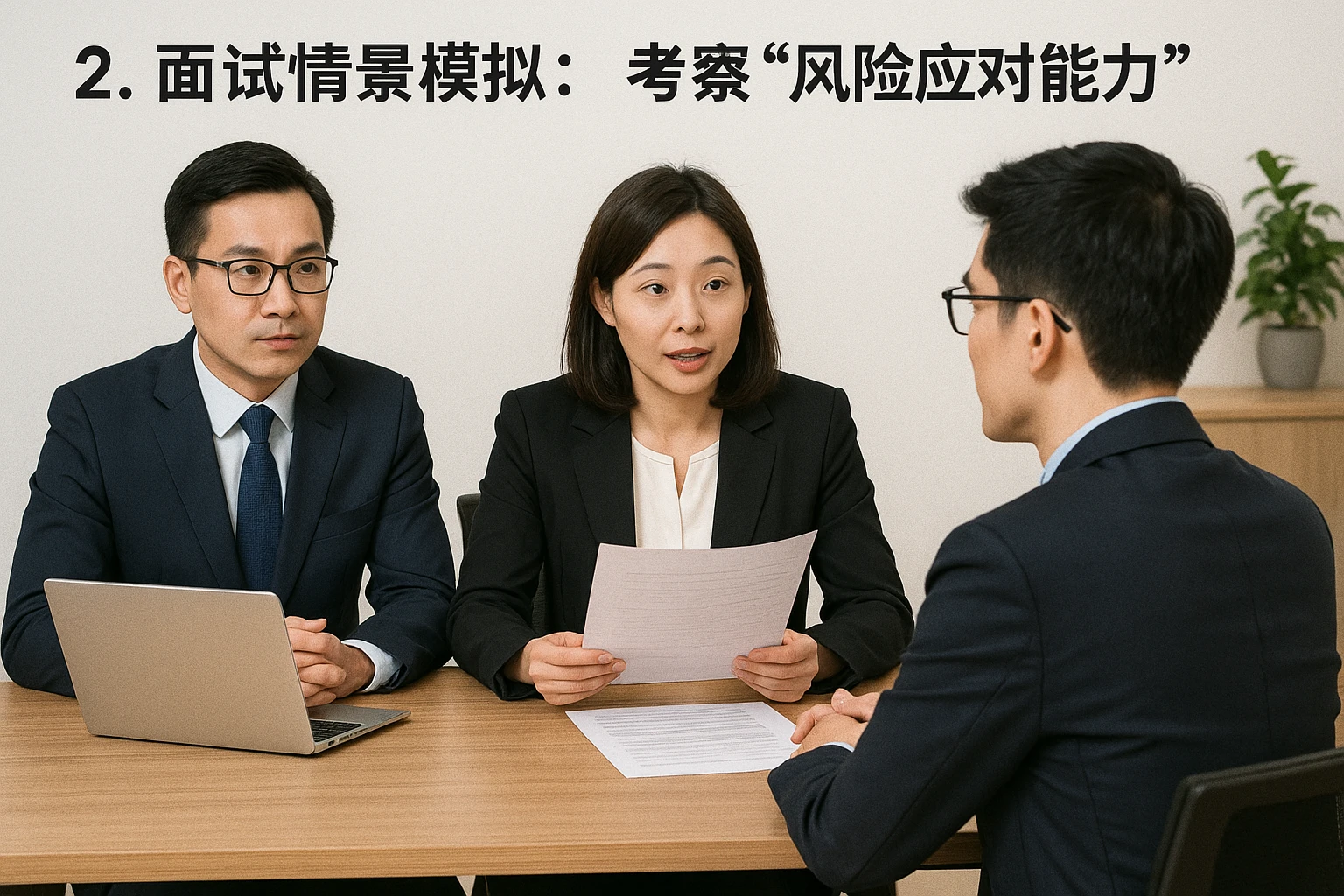 2. 面试情景模拟：考察“风险应对能力”