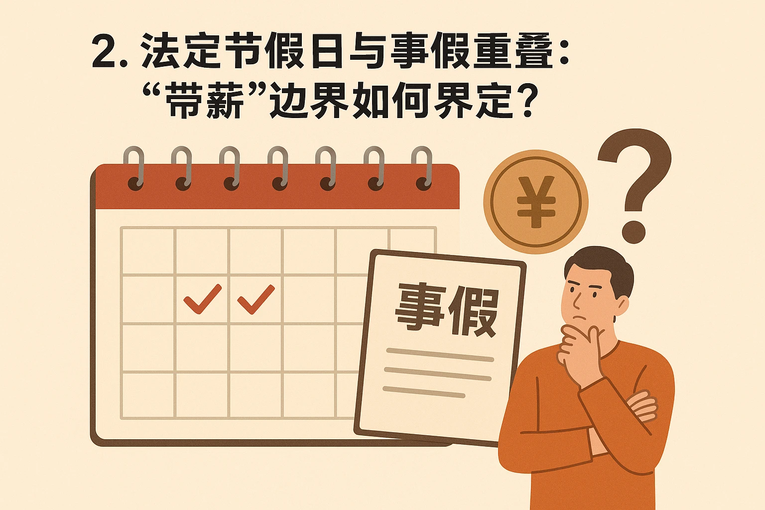2. 法定节假日与事假重叠：“带薪”边界如何界定？