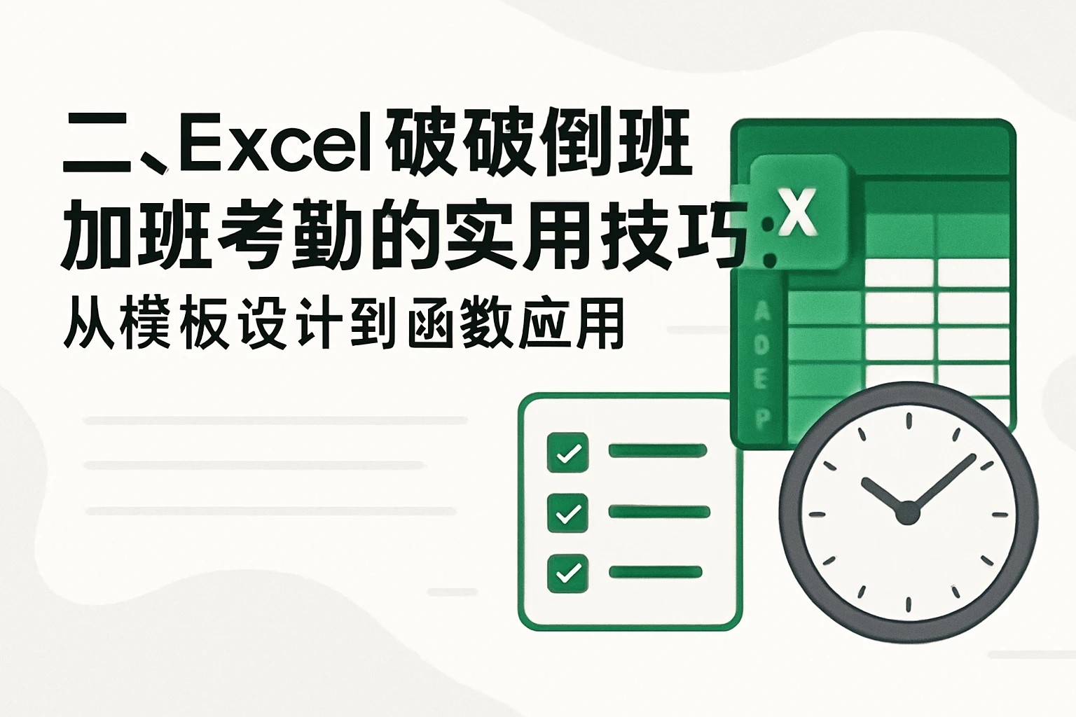 二、Excel破解倒班加班考勤的实用技巧：从模板设计到函数应用