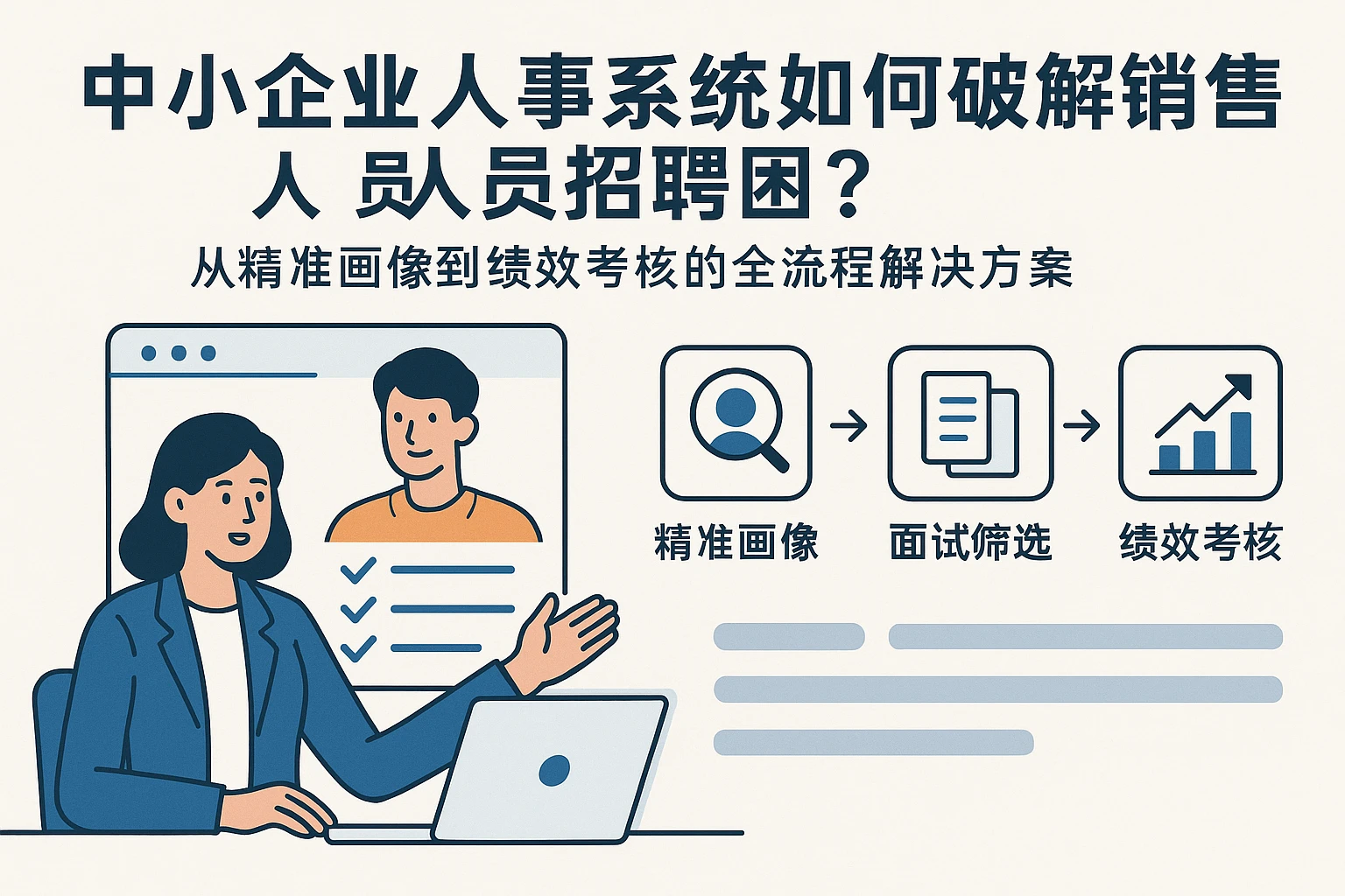 中小企业人事系统如何破解销售人员招聘困局？从精准画像到绩效考核的全流程解决方案