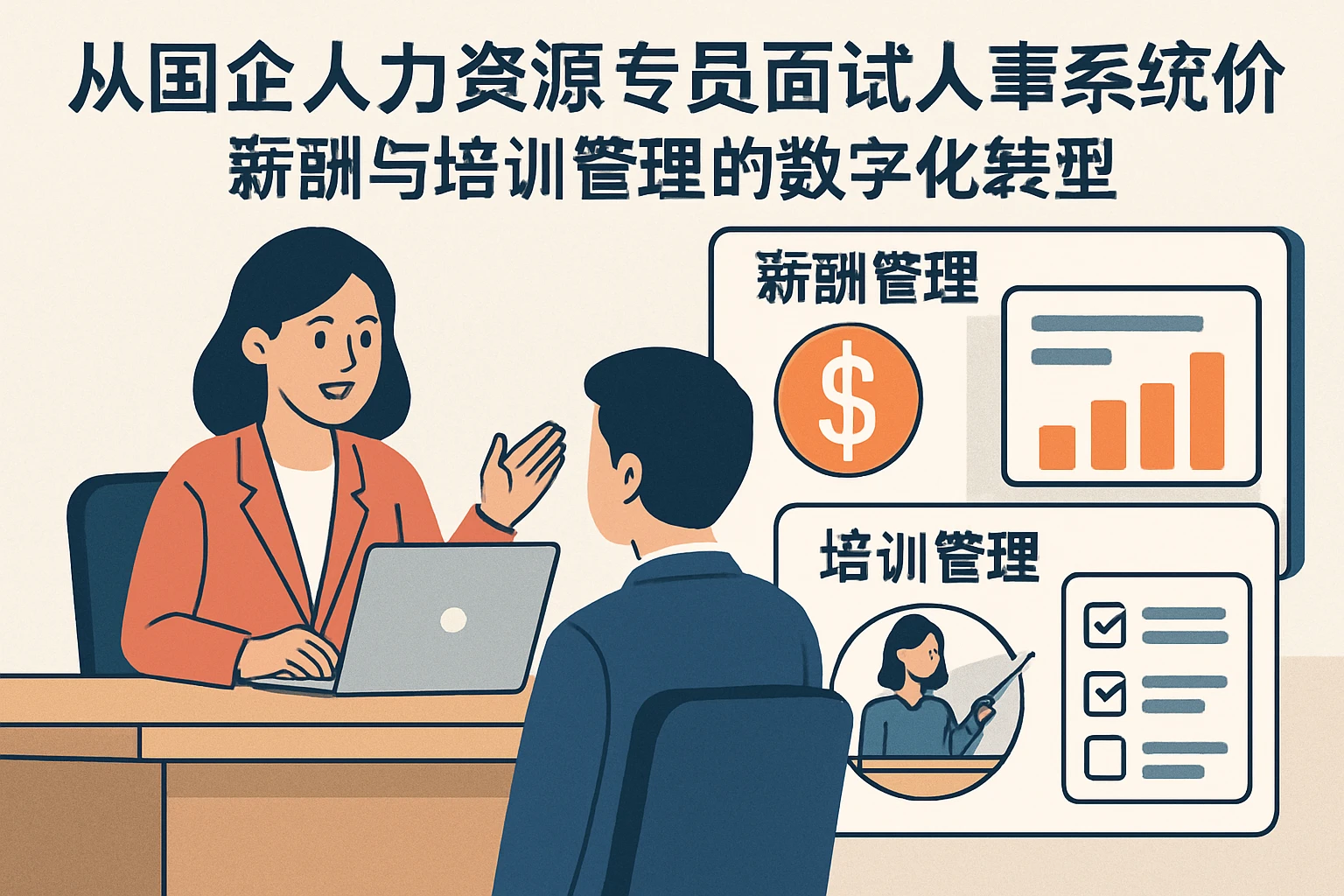 从国企人力资源专员面试看人事系统价值：薪酬与培训管理的数字化转型