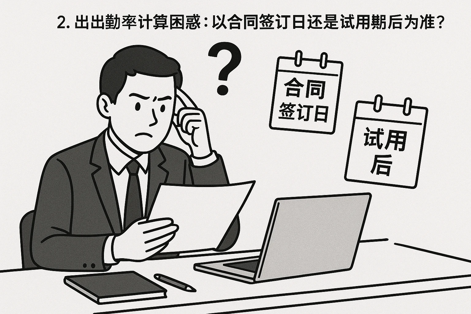 2. 出勤率计算困惑：以合同签订日还是试用期后为准？