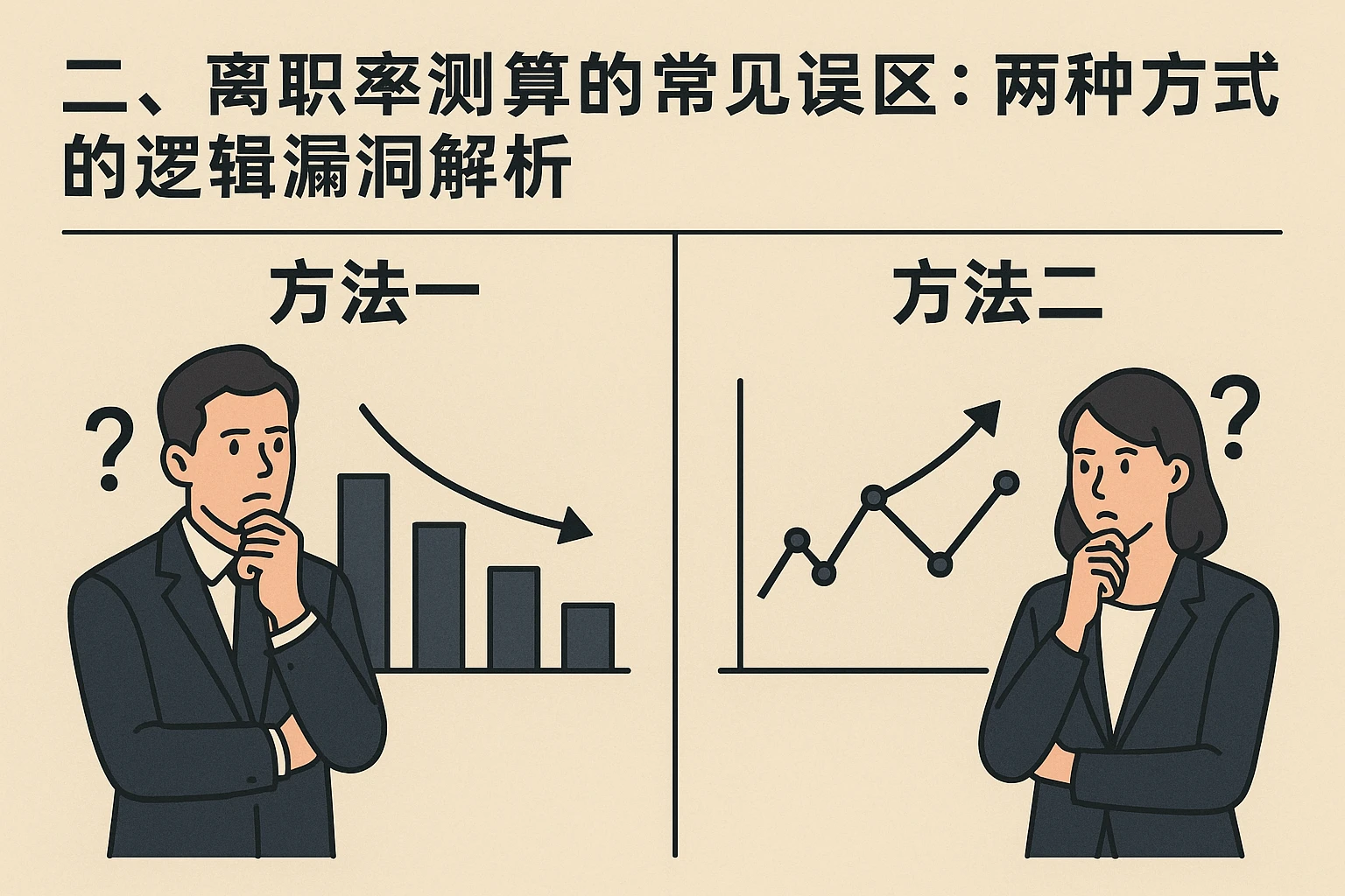 二、离职率测算的常见误区：两种方式的逻辑漏洞解析