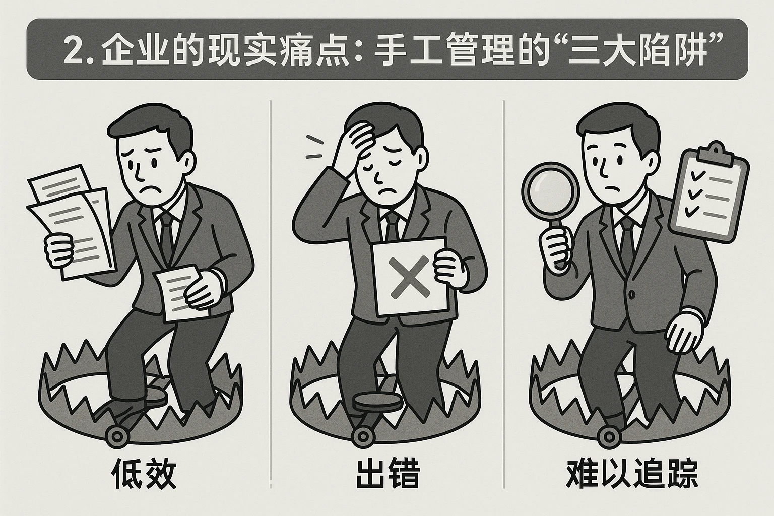 2. 企业的现实痛点：手工管理的“三大陷阱”