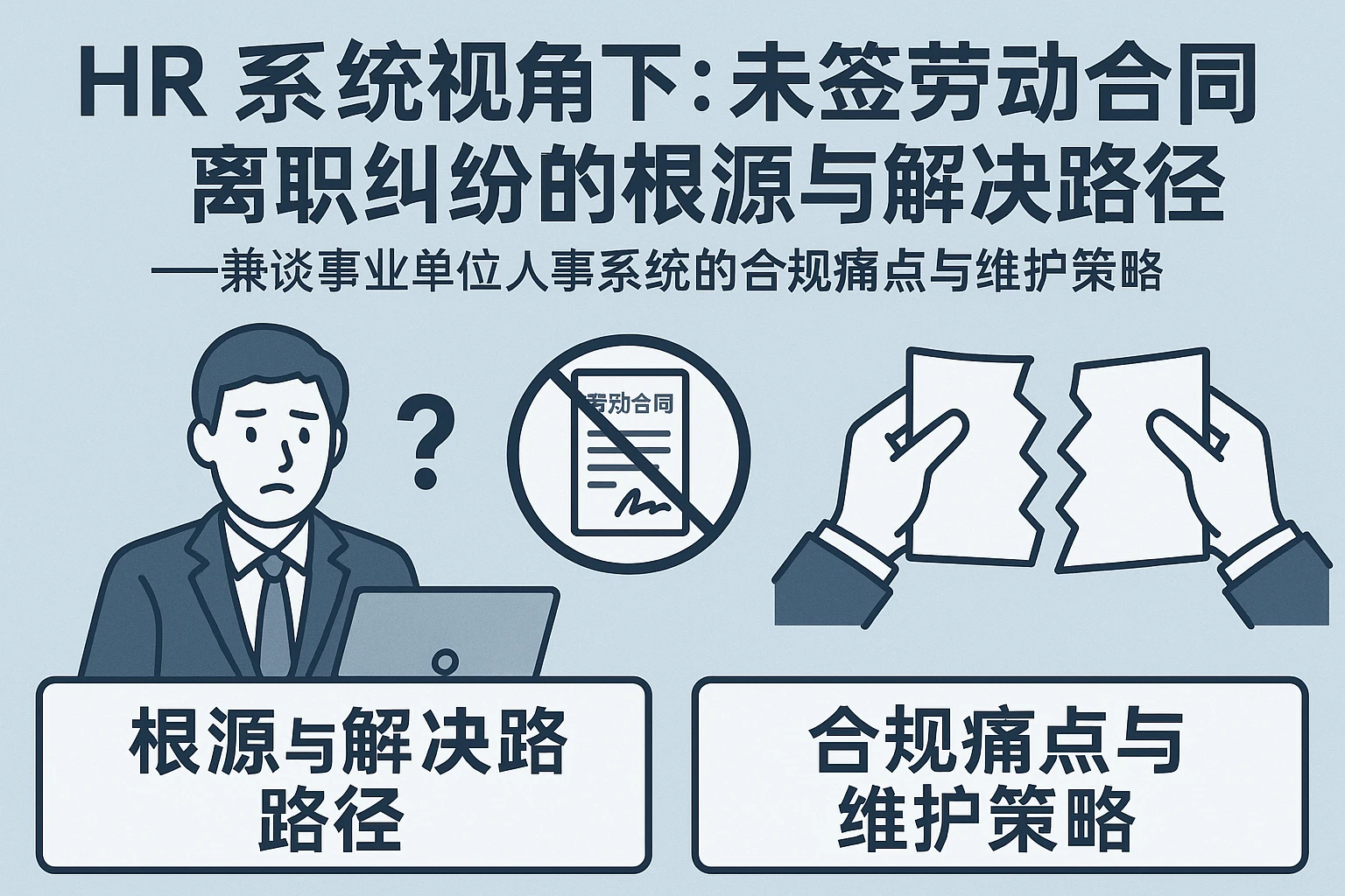 HR系统视角下：未签劳动合同离职纠纷的根源与解决路径——兼谈事业单位人事系统的合规痛点与维护策略