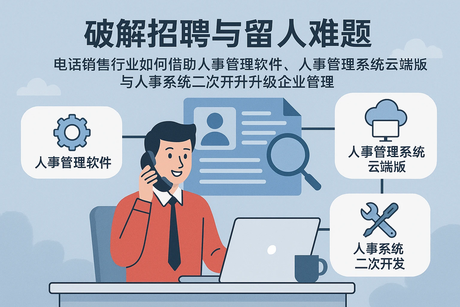 破解招聘与留人难题——电话销售行业如何借助人事管理软件、人事管理系统云端版与人事系统二次开发升级企业管理