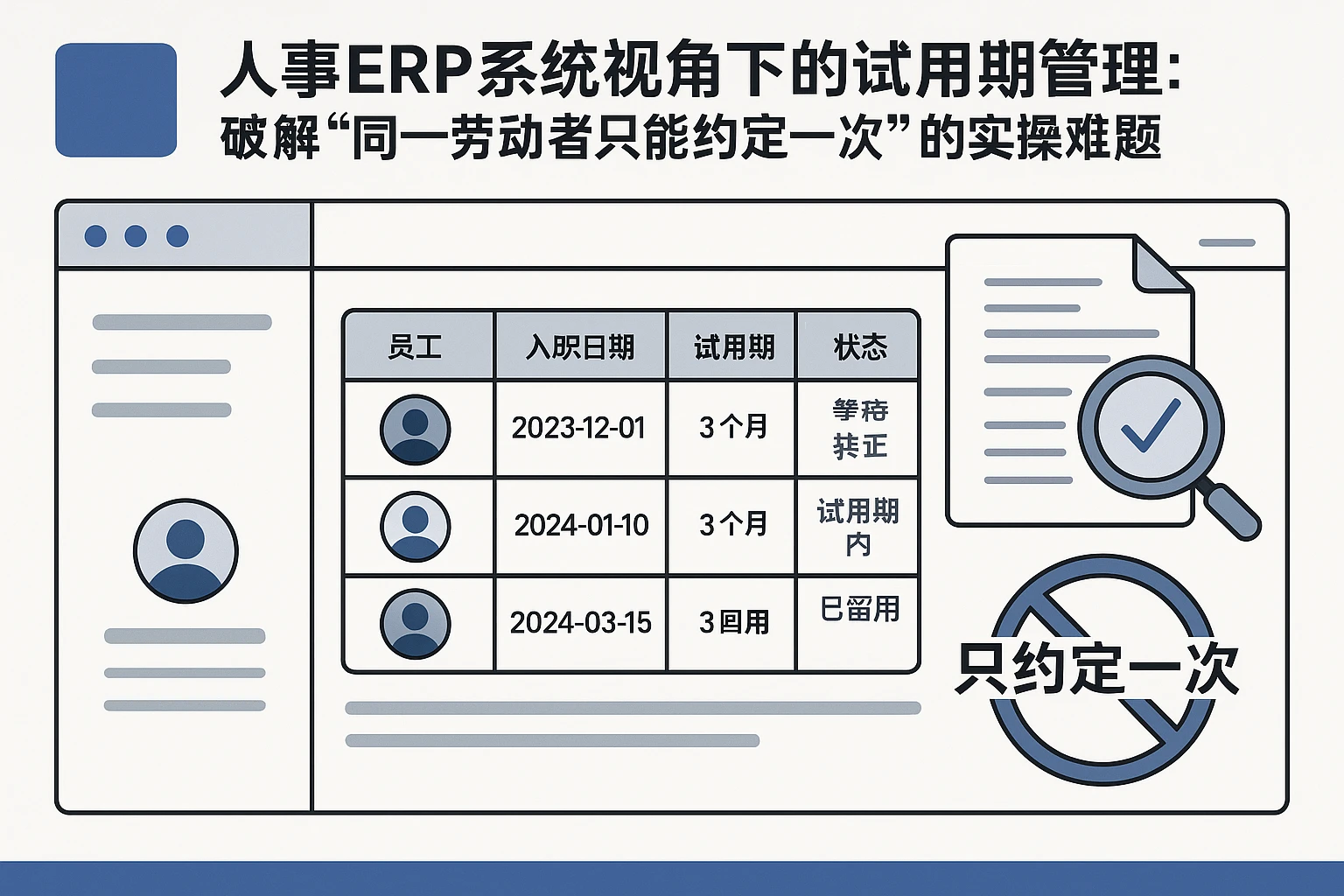 人事ERP系统视角下的试用期管理：破解“同一劳动者只能约定一次”的实操难题