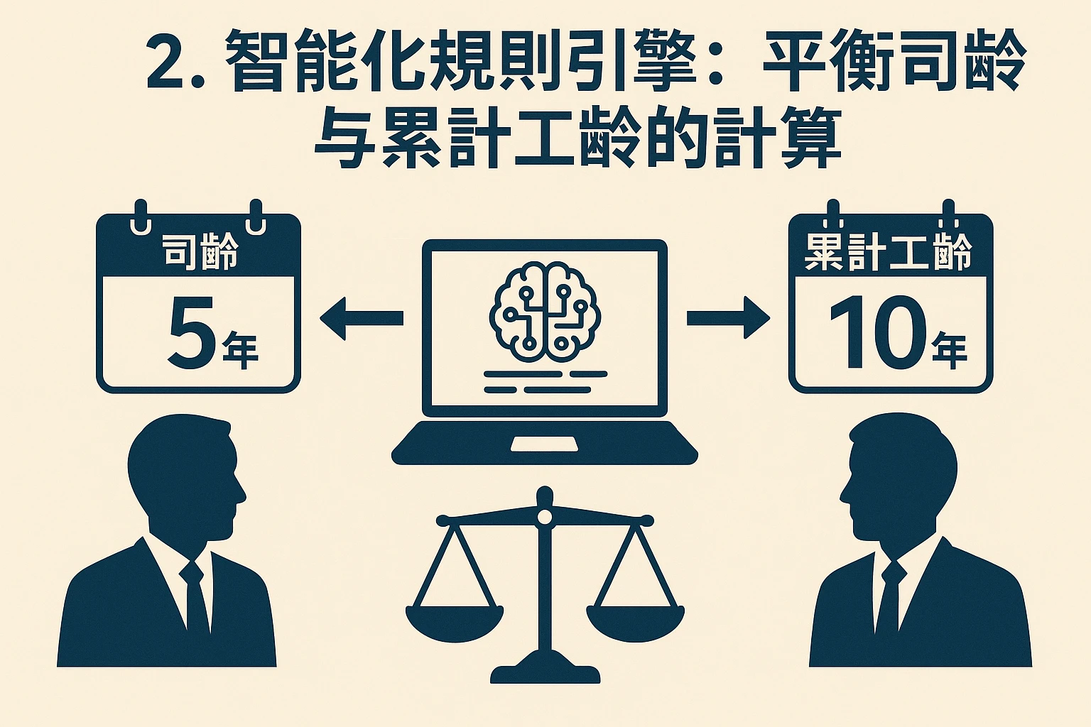 2. 智能化规则引擎：平衡司龄与累计工龄的计算
