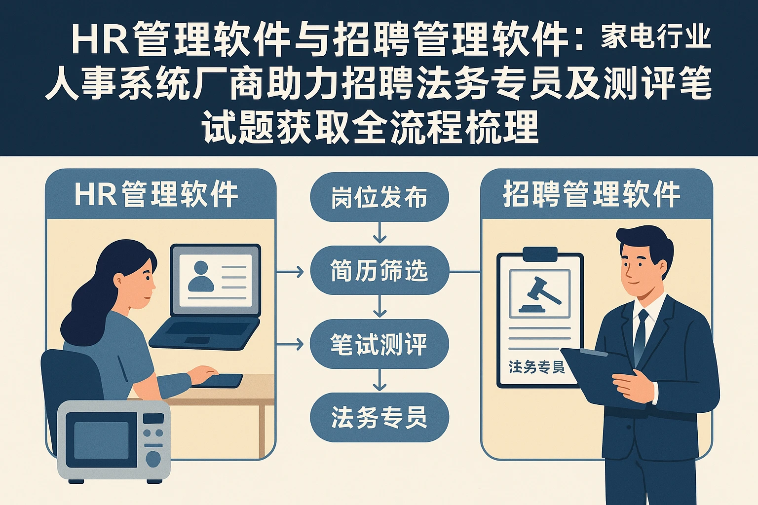 HR管理软件与招聘管理软件：家电行业人事系统厂商助力招聘法务专员及测评笔试题获取全流程梳理