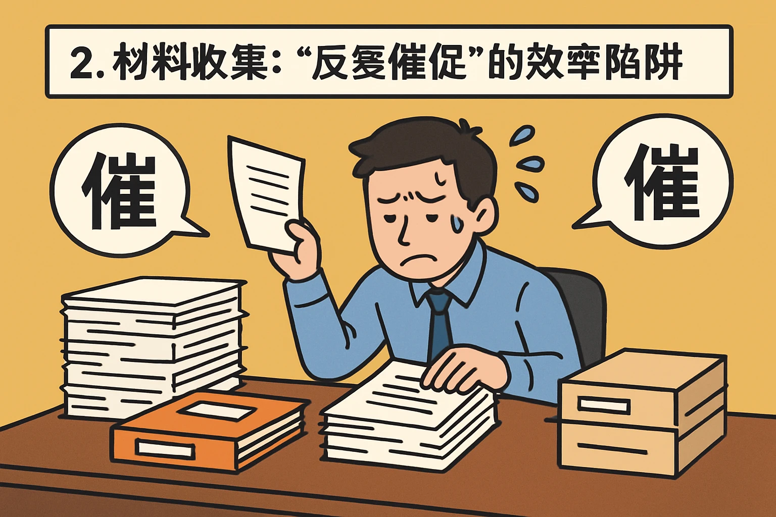 2. 材料收集：“反复催促”的效率陷阱