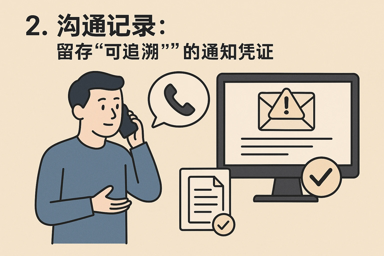 2. 沟通记录：留存“可追溯”的通知凭证