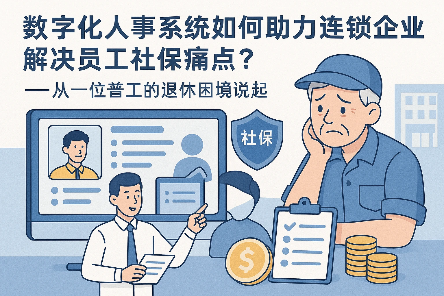 数字化人事系统如何助力连锁企业解决员工社保痛点？——从一位普工的退休困境说起