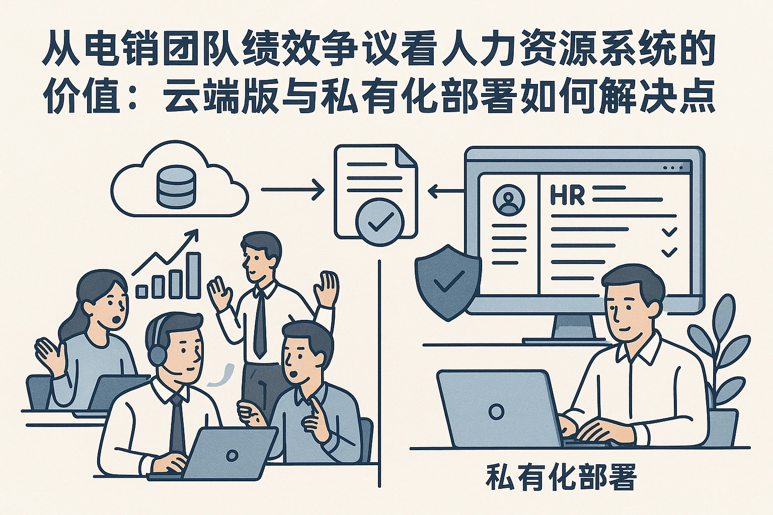 从电销团队绩效争议看人力资源系统的价值：云端版与私有化部署如何解决痛点