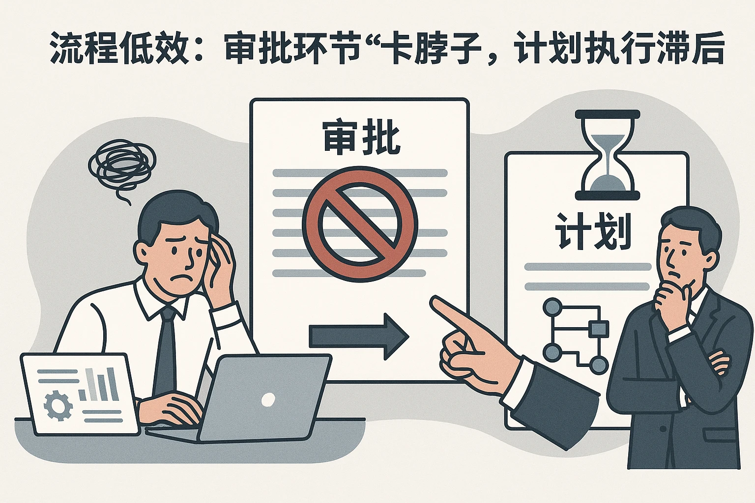 2. 流程低效：审批环节“卡脖子”，计划执行滞后