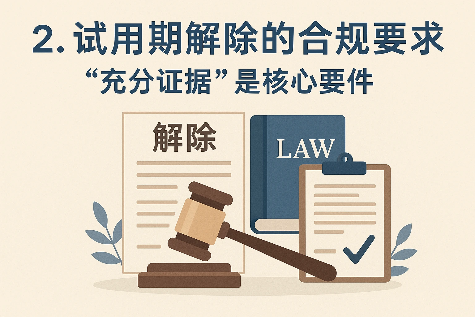 2. 试用期解除的合规要求：“充分证据”是核心要件