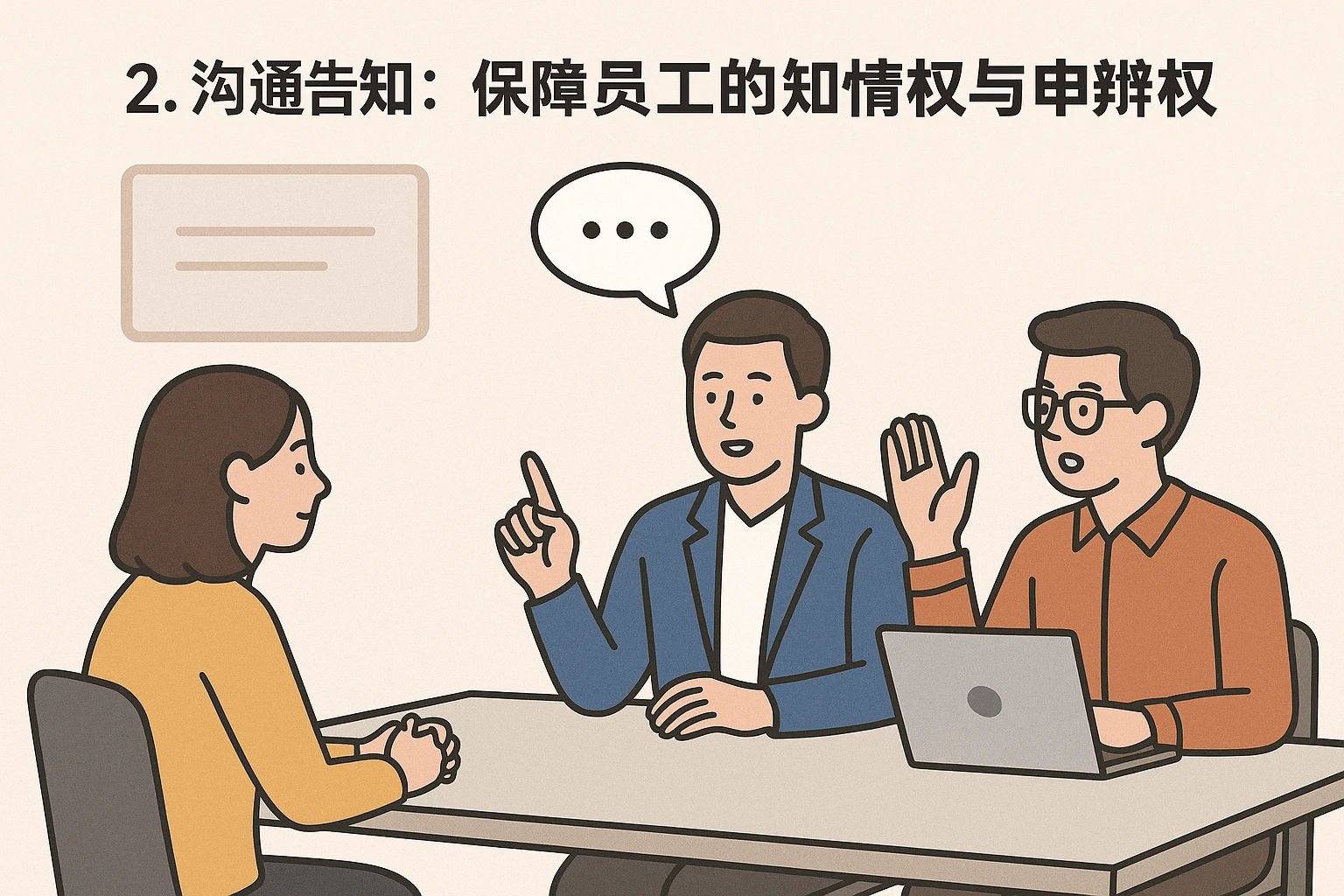 2. 沟通告知：保障员工的知情权与申辩权