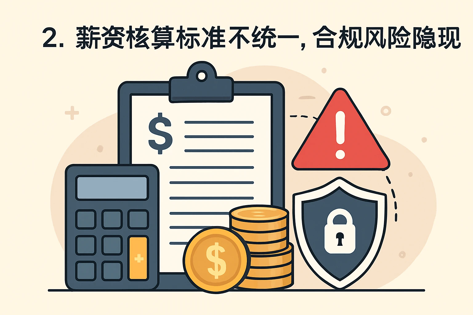 2. 薪资核算标准不统一，合规风险隐现