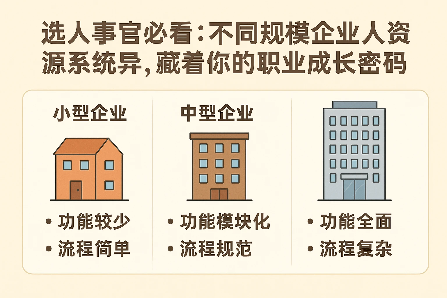 选人事岗必看：不同规模企业的人力资源系统差异，藏着你的职业成长密码