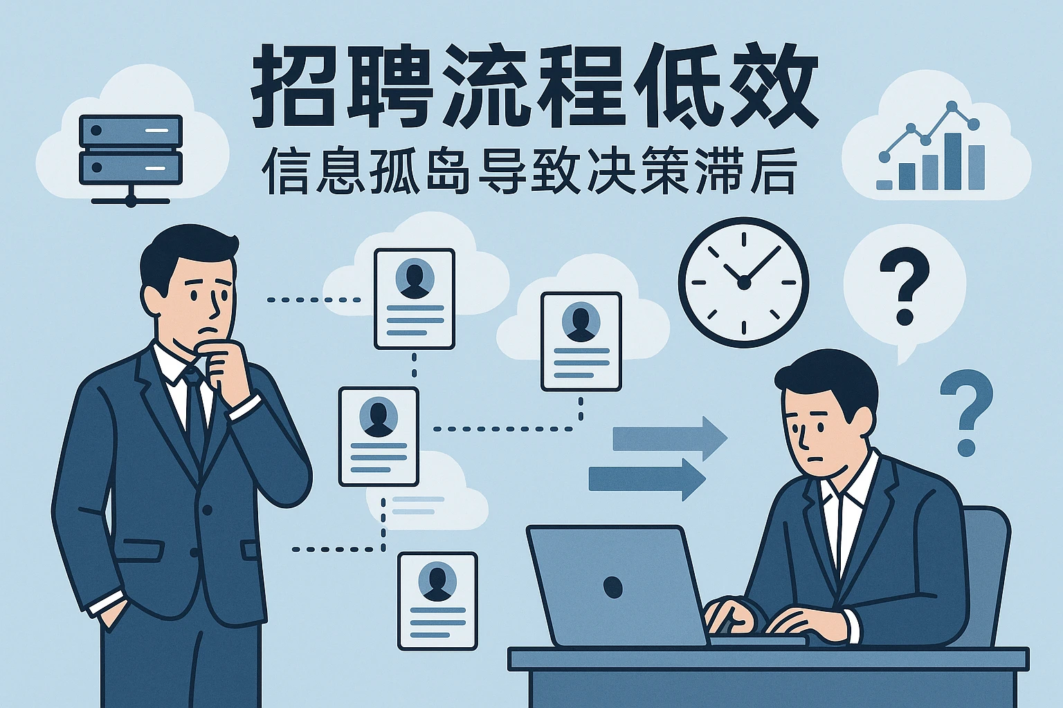 2. 招聘流程低效：信息孤岛导致决策滞后