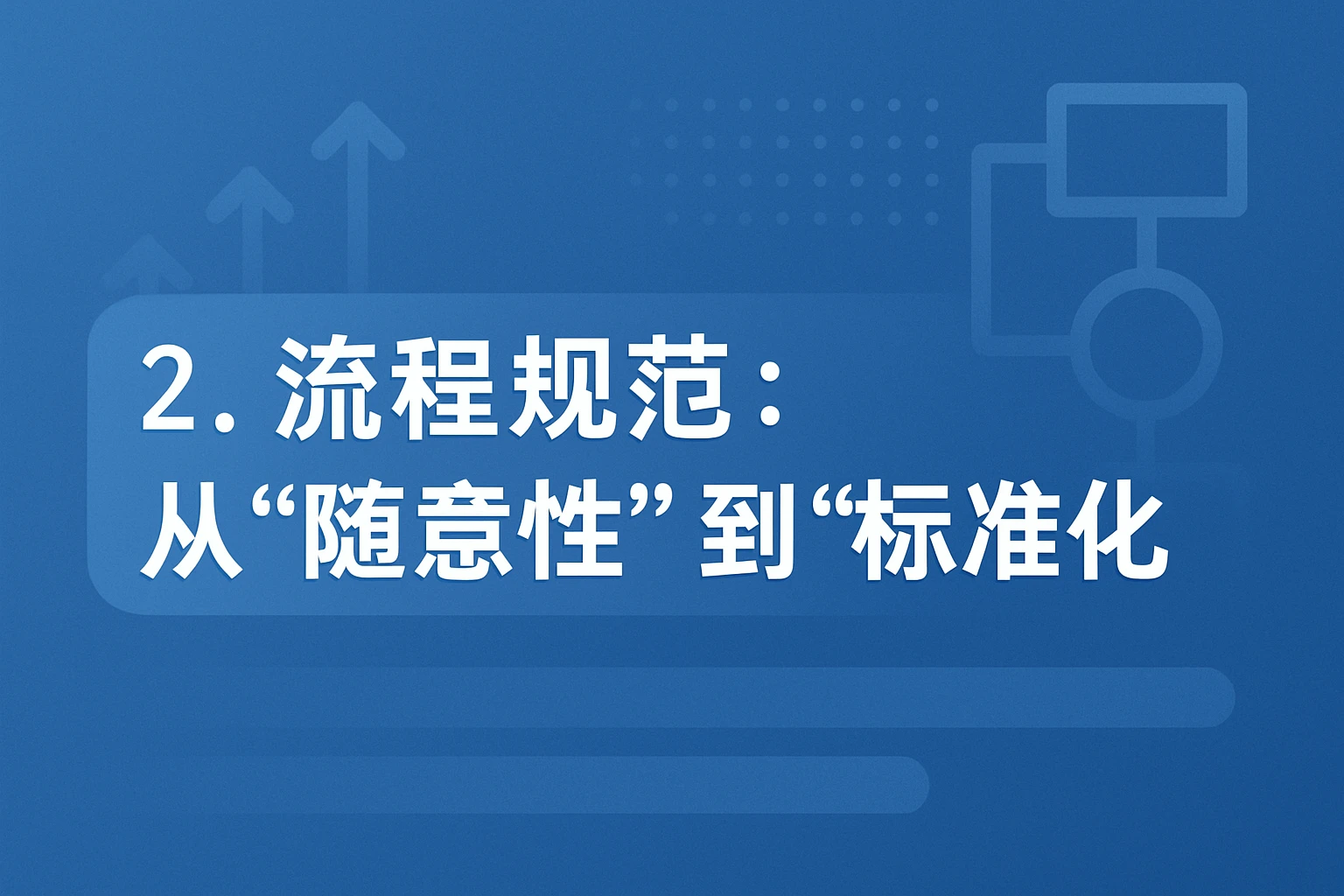 2. 流程规范：从“随意性”到“标准化”