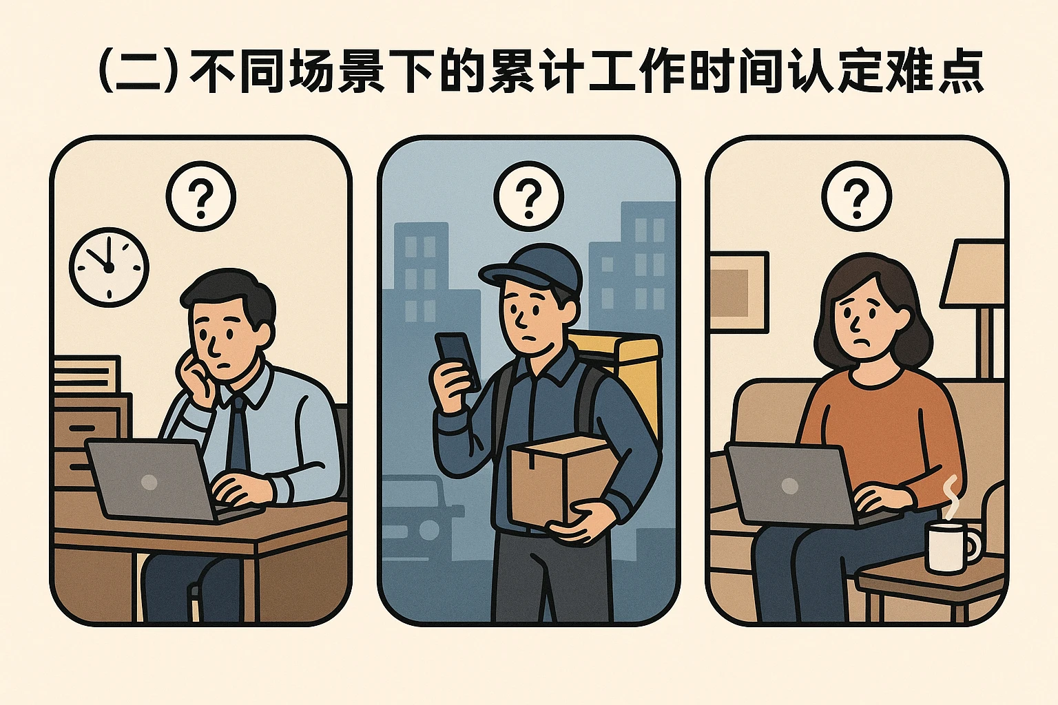 （二）不同场景下的累计工作时间认定难点