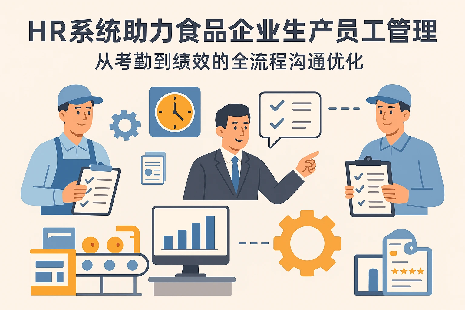 HR系统助力食品企业生产员工管理：从考勤到绩效的全流程沟通优化