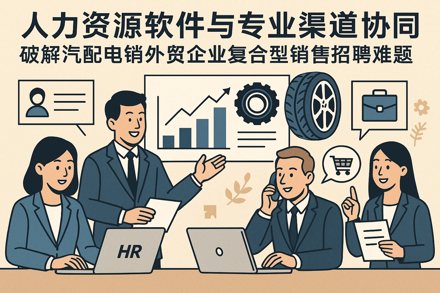 人力资源软件与专业渠道协同：破解汽配电销外贸企业复合型销售招聘难题