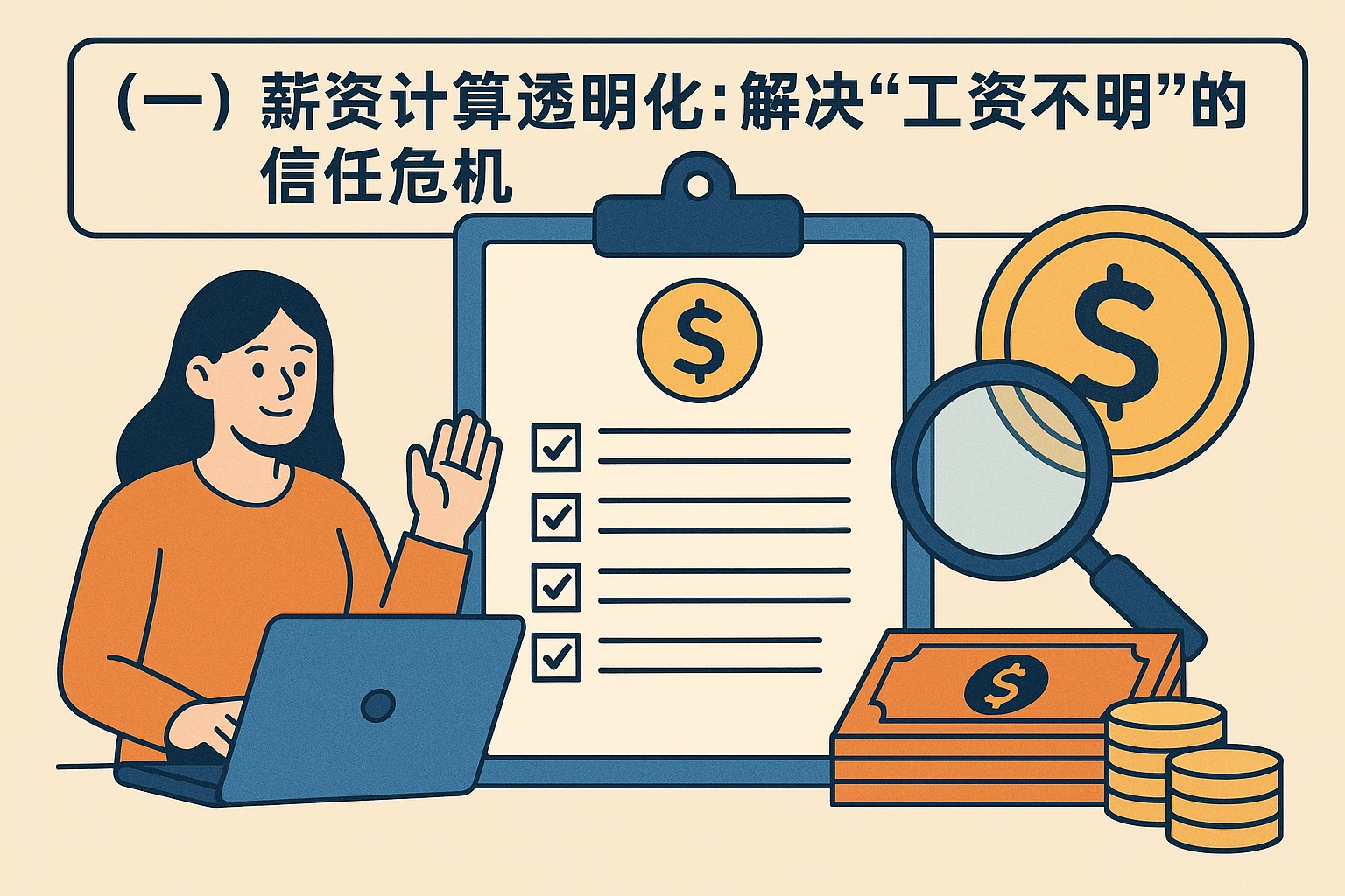（一）薪资计算透明化：解决“工资不明”的信任危机