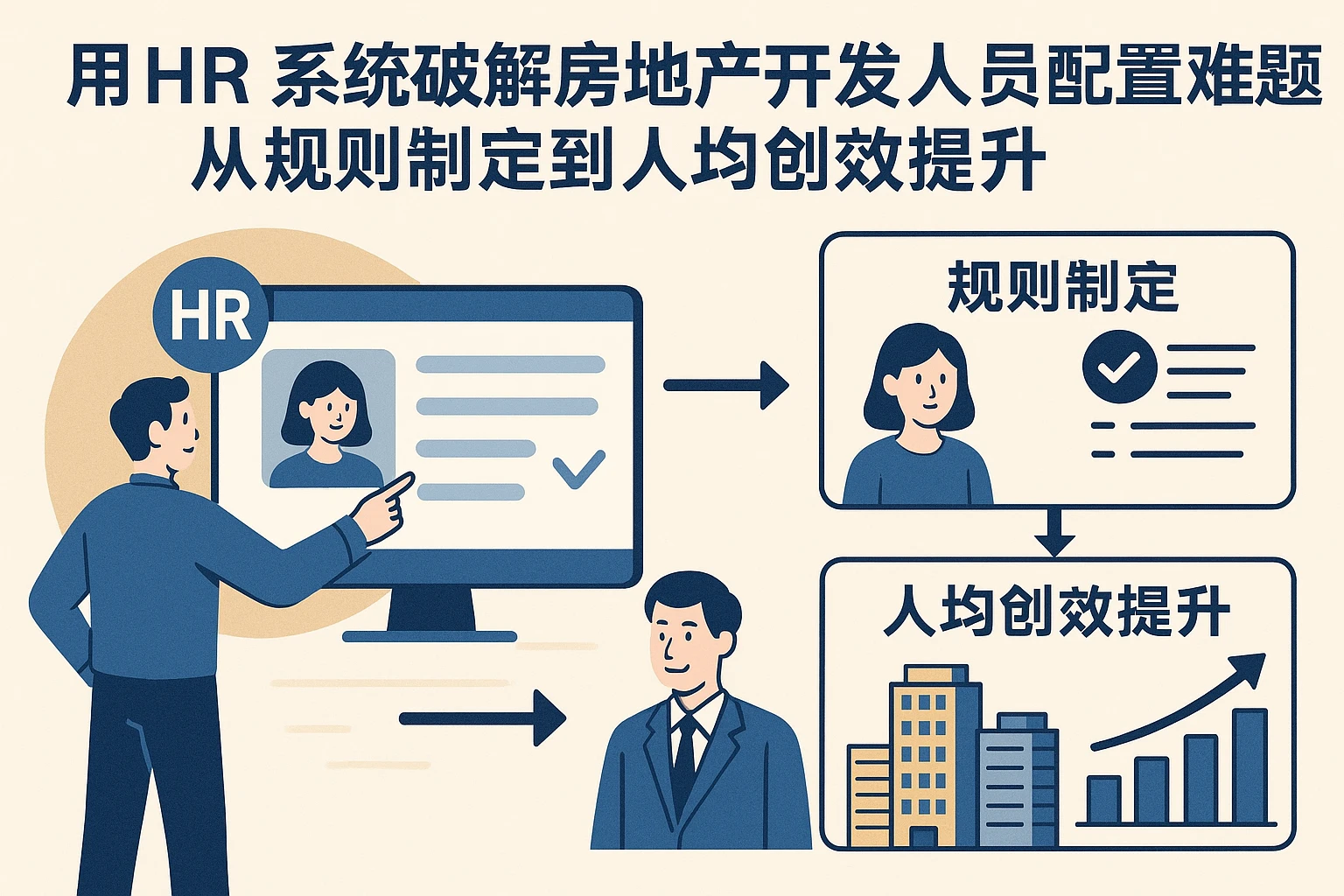 用HR系统破解房地产开发人员配置难题：从规则制定到人均创效提升