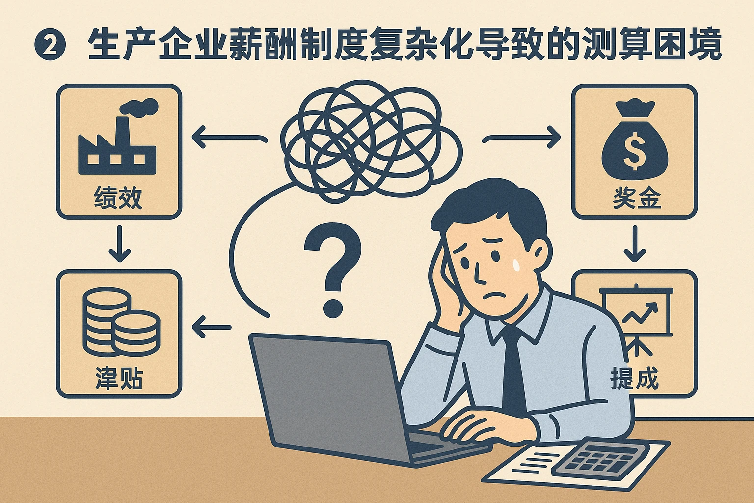 2. 生产企业薪酬制度复杂化导致的测算困境