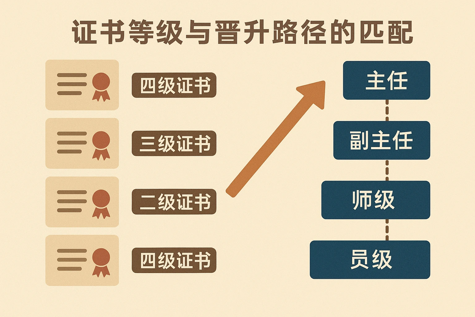 证书等级与晋升路径的匹配