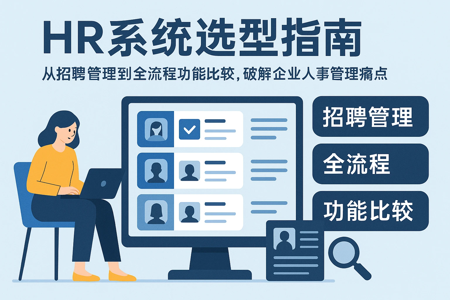 HR系统选型指南：从招聘管理到全流程功能比较，破解企业人事管理痛点