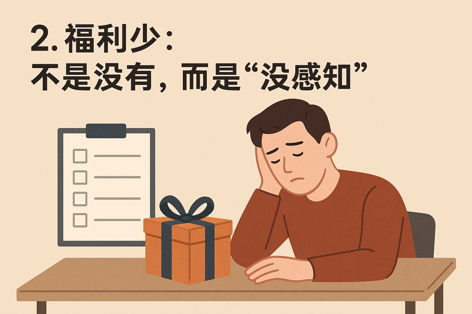 2. 福利少：不是没有，而是“没感知”