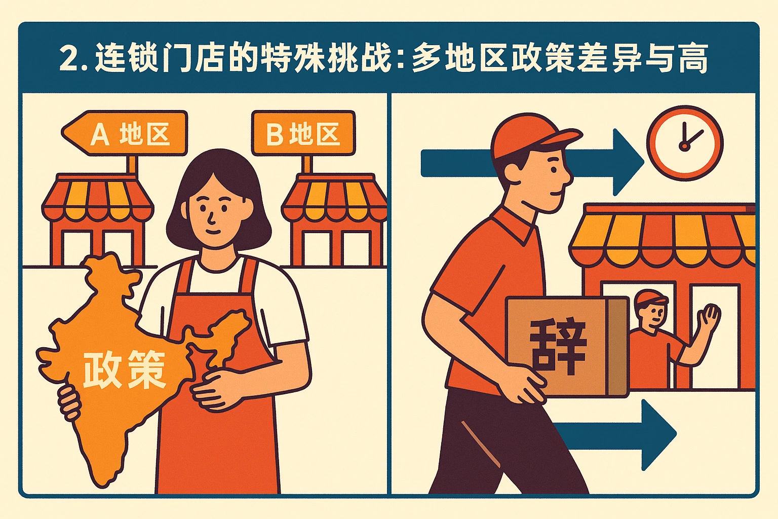 2. 连锁门店的特殊挑战：多地区政策差异与高频流动