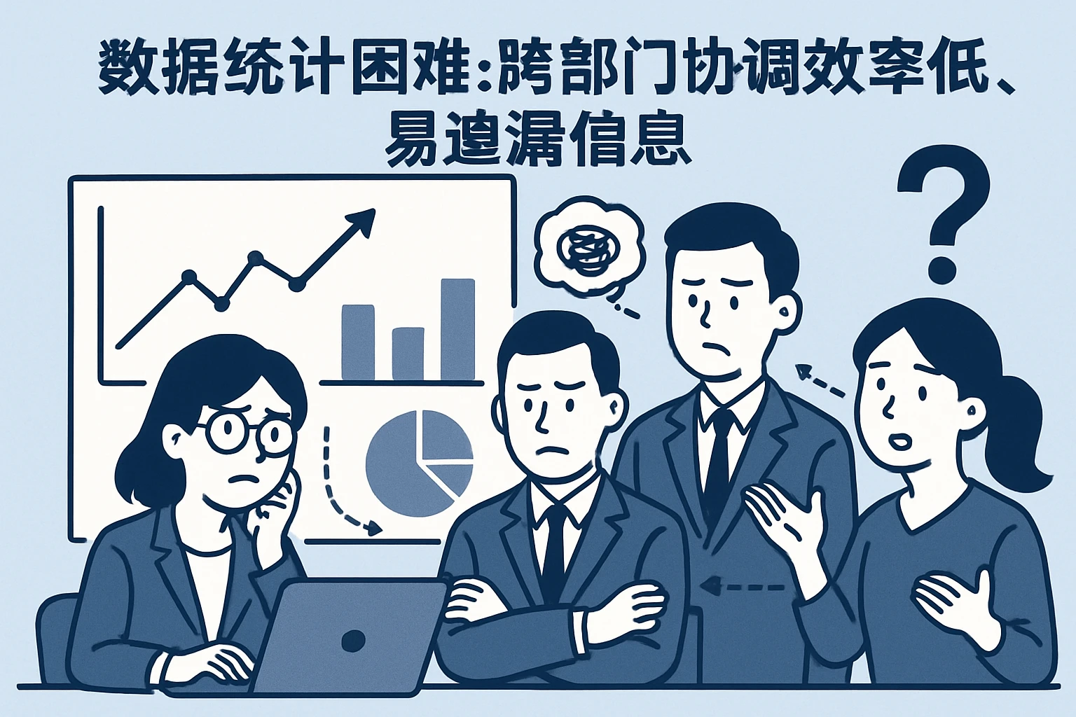1.2 数据统计困难：跨部门协调效率低，易遗漏信息