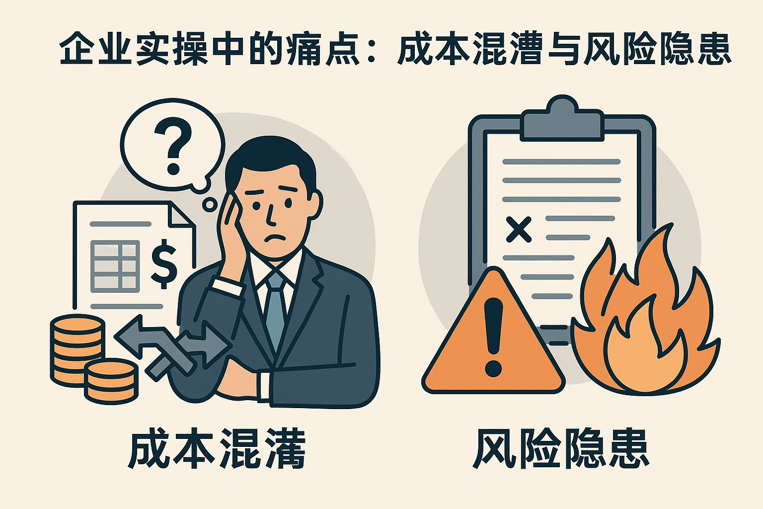 2. 企业实操中的痛点：成本混淆与风险隐患